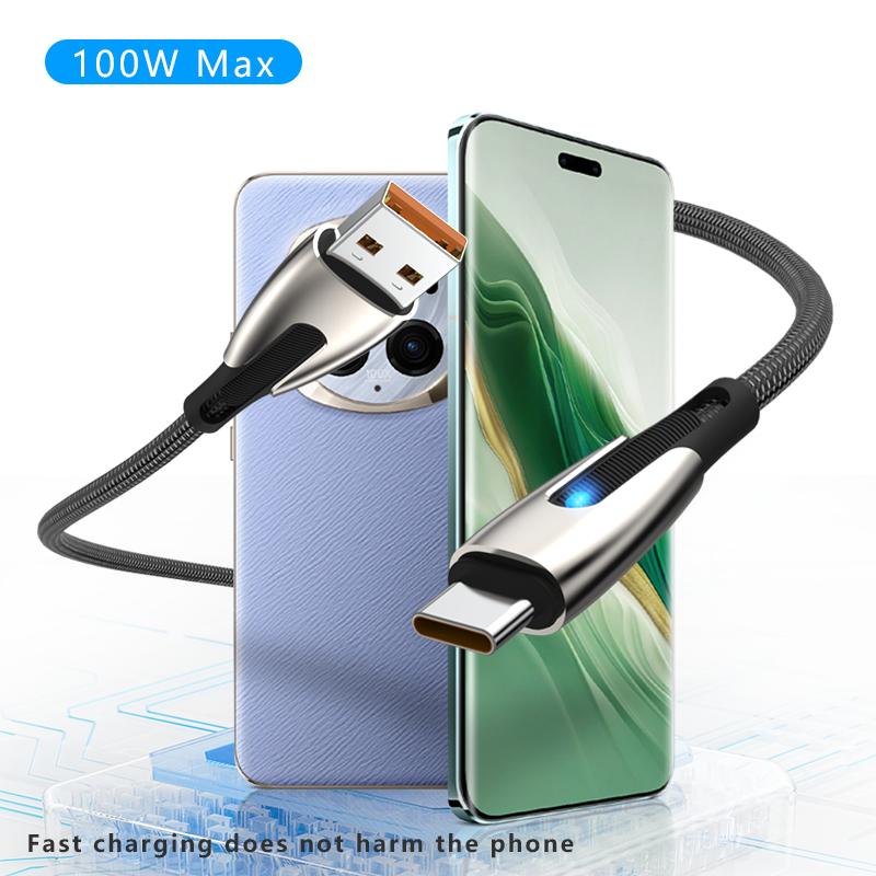 100W Super Fast Charging USB Data Cable 6A Type-C Android Suitable for Huawei Xiaomi OPPO LeEco Micro Redmi Vivo Charging Cable