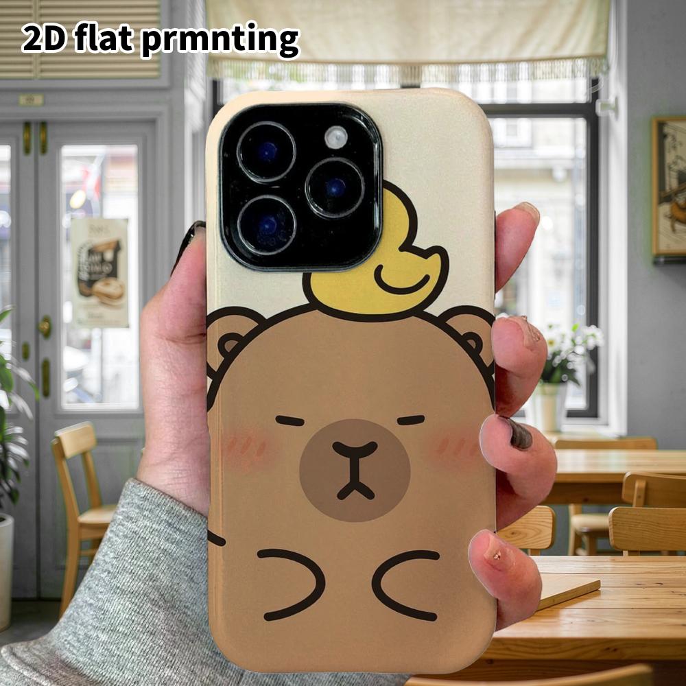 Phone Case: 2D flat Samsung Galaxy A34 A35 M05 M06 S20 S22 S21 FE Plus 5G protective case, featuring a little yellow duck and capybara on top, perfect