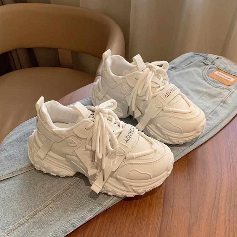 Fried Street платформа папины кроссовки женские небольшое увеличение роста универсальные 2025 новые весна и осень популярные маффины повседневные спортивные туфли