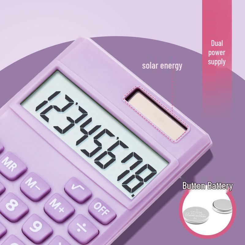 Candy Color 8-Digit Solar Calculator - Portable Student Edition with Large Screen, Creative Gift