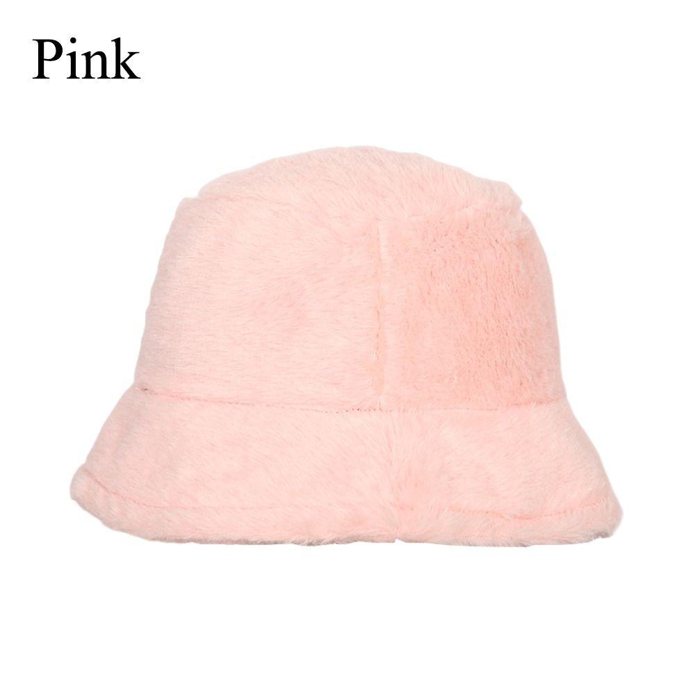Soft Bucket Hat Warm Flat Top Cap Fashion Winter Hat Women Lady