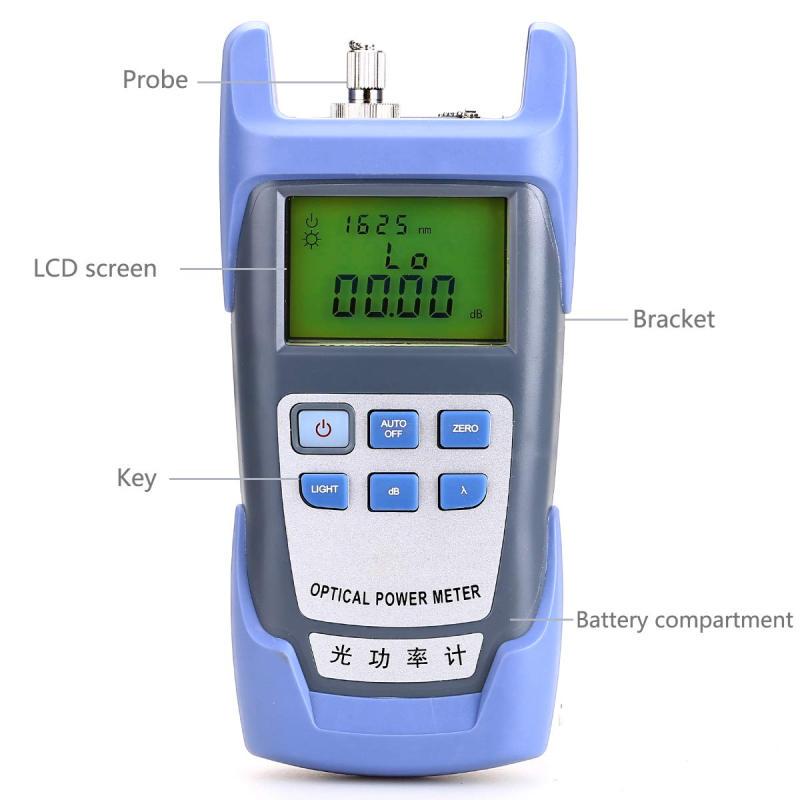 Портативный оптоволоконный измеритель мощности FTTH -70 ~ + 10 дБ, сеть тестера оптического кабеля с интерфейсами FC SC