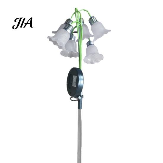 Decorative Outdoor Flower Lamps 6 Head Lily Solar Garden Light, IP44 Waterproof Lights Stake Lamp for Yard Patio, Pathway Landscape Lighting