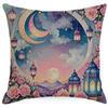 New Moon Chandelier Flowers Dreamy Folk Line Print Home Living Room Sofa Pillow Cover