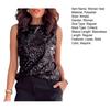 Women Vest Sequin Detail Glitter Tops Round Neck Sleeveless Loose Tank Tops Parties