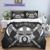 Viking warrior  Pattern Bedding Quilt Set Quilt Cover Pillowcase Home Decoration  Gift (1 * duvet cover + 2 * pillowcase, without core)