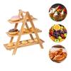 Detachable Design Wooden Serving Tray Three Layer Food Serving Tray Dessert Party Organizer