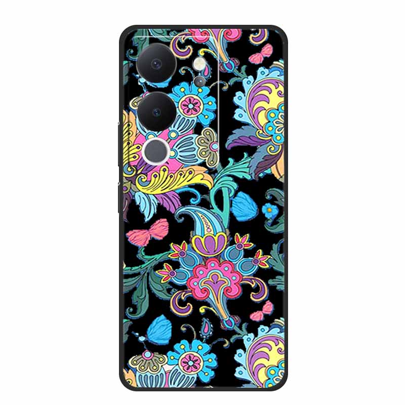 Funda For Vivo V30 Lite Case Cute Cartoon Cat Black Silicone Shockproof Soft Phone Cases For Vivo V30 Lite Back Cover Case Bag