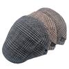 Клетчатый берет, мужская британская кепка, осенне-зимняя толстая теплая кепка, кепка газетчика