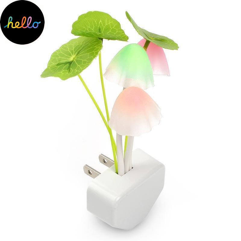 Грибной ночник, светодиодный ночник RGB с датчиком заката и рассвета, лампа для спальни для детей, малышей