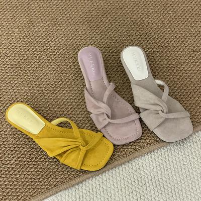 MUKEKe танкетка темперамент французские маленькие крутые тапочки обувь феи для улицы 2025 лето с юбкой ретро