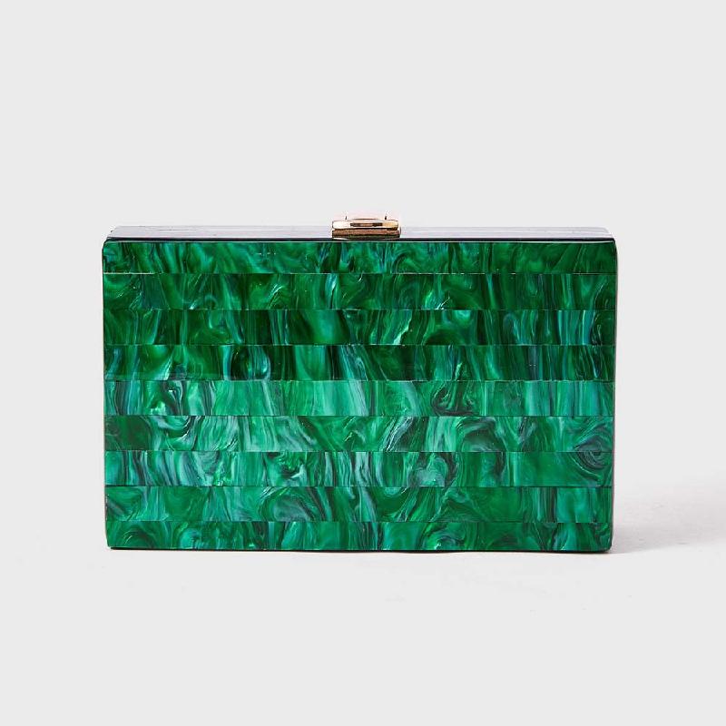 Clutch Bag Crossbody New Fashion Stripes Patchwork Shoulder Pearlized Acrylic Party Women's Small Purse Luxury Designer Bags