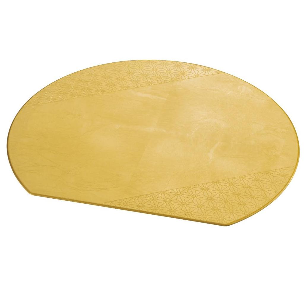 Maeju Lacquerware Half Moon Placemat, Small, Hemp Leaf Pattern (G) 6M-150