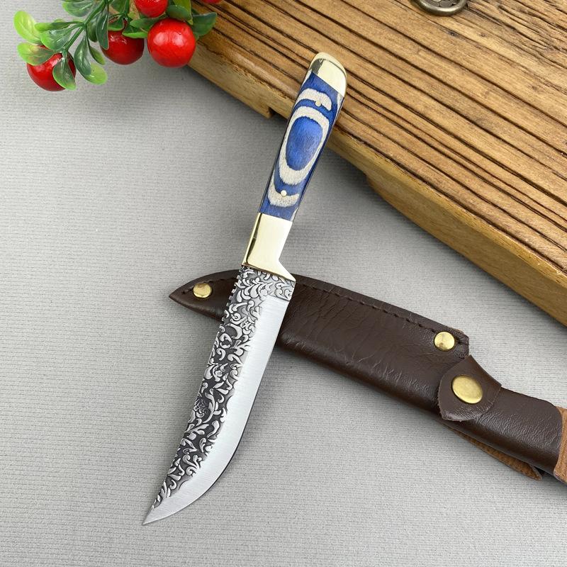 Кованый нож для мяса с обвалкой, нож из нержавеющей стали, монгольский кухонный нож для ручного мяса, фруктовый нож, нож для жареного стейка из баранины с крышкой