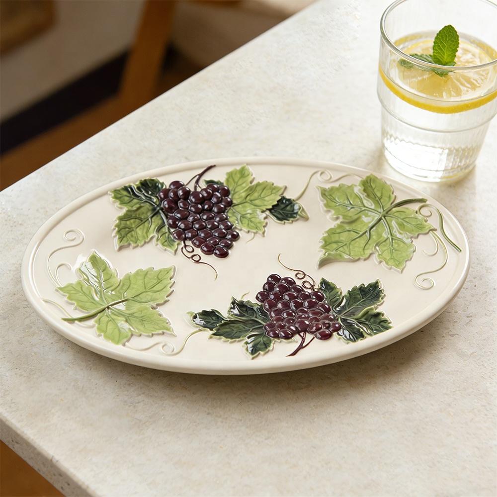 DM1363 Strawberry Grape Embossed Relief Silicone Tray Epoxy Resin Molds DIY Concrete Cement Jewelry Candle Holder Plate Mold