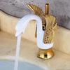 Золотой Лебедь Раковина Смеситель Однорычажный Настольный Смеситель для Ванной Комнаты Палубный Латунный Смеситель для Горячей и Холодной Воды Хромированный Смеситель