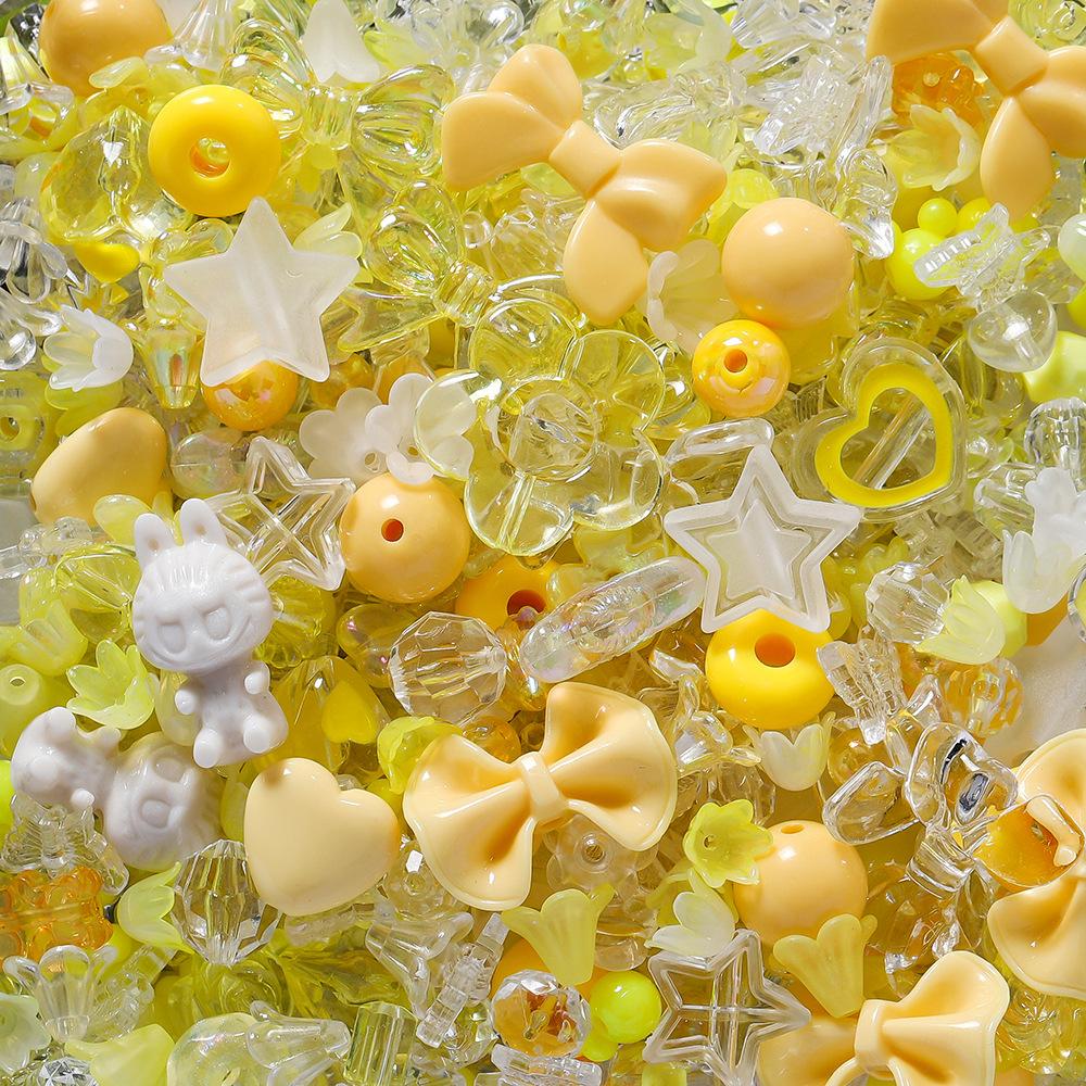 Acrylic 20g Mixed Bead Diy Mobile Phone Chain Accessories Hand-beaded Material Straight Hole Plastic Loose Bead Color Box