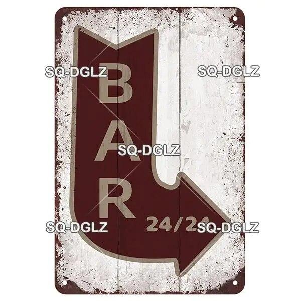 SQ-DGLZ Vintage Metal Sign French Beer Bar Tin Sign Shop Plate Home Bar Door Wall Decor Sticker Decoration Plaque Poster Gift