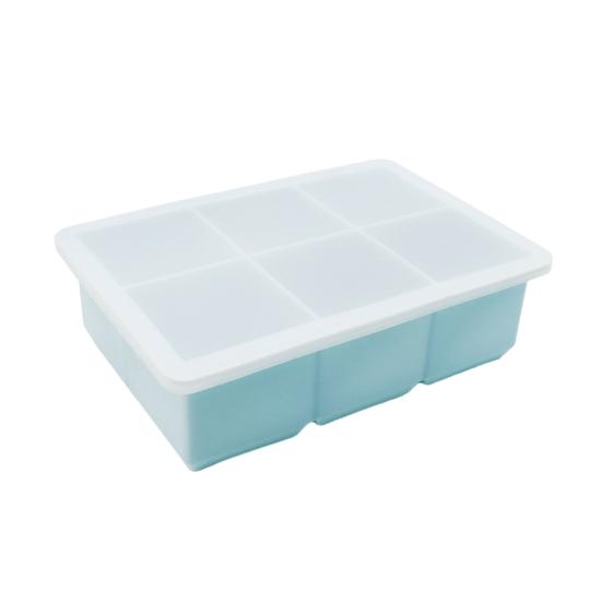 Форма для льда для морозилки 6 глубоких ячеек Толстая герметичная с прозрачной крышкой Пищевая многоразовая Антипригарная Легкое извлечение Расширенное дно Лед