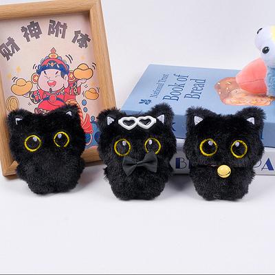 Милый мультяшный плюшевый черный кот брелок кулон модный забавный автомобильный брелок новинка креативный рюкзак украшения аксессуары подарки
