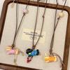Cartoon Sweet Resin Kitten Pendant Necklace: Unique Sweater Chain Design for Fashion and Commuting
