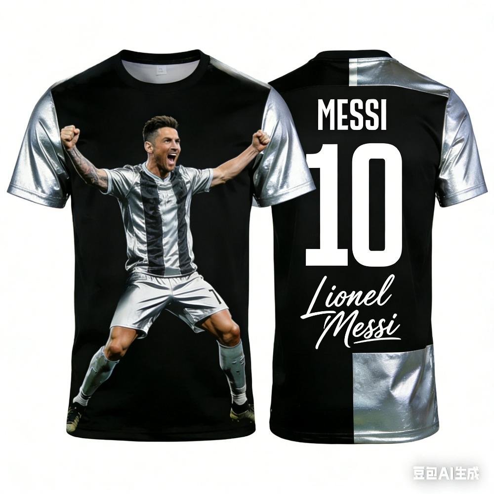 Summer Women's Printable Family Clothing Football Shirt T-shirt Loose and Comfortable Suitable for Outdoor Wear