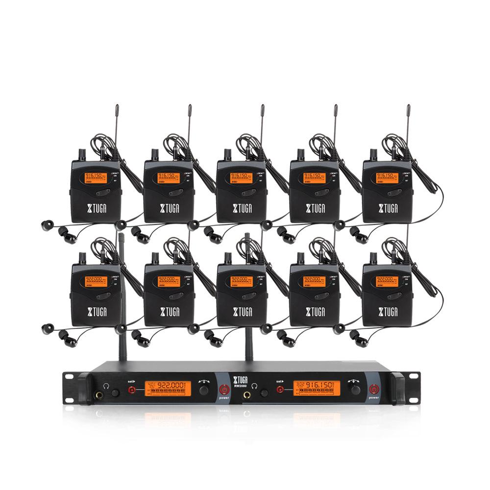 XTUGA RW2080 UHF Двухканальная беспроводная система внутриканального мониторинга с рэковым передатчиком 2U для сцены и записи