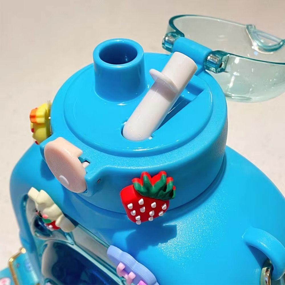 Герметичная портативная бутылка для напитков с соломинкой, пластиковая чашка с медведем, бутылка, детская поилка для воды, школа