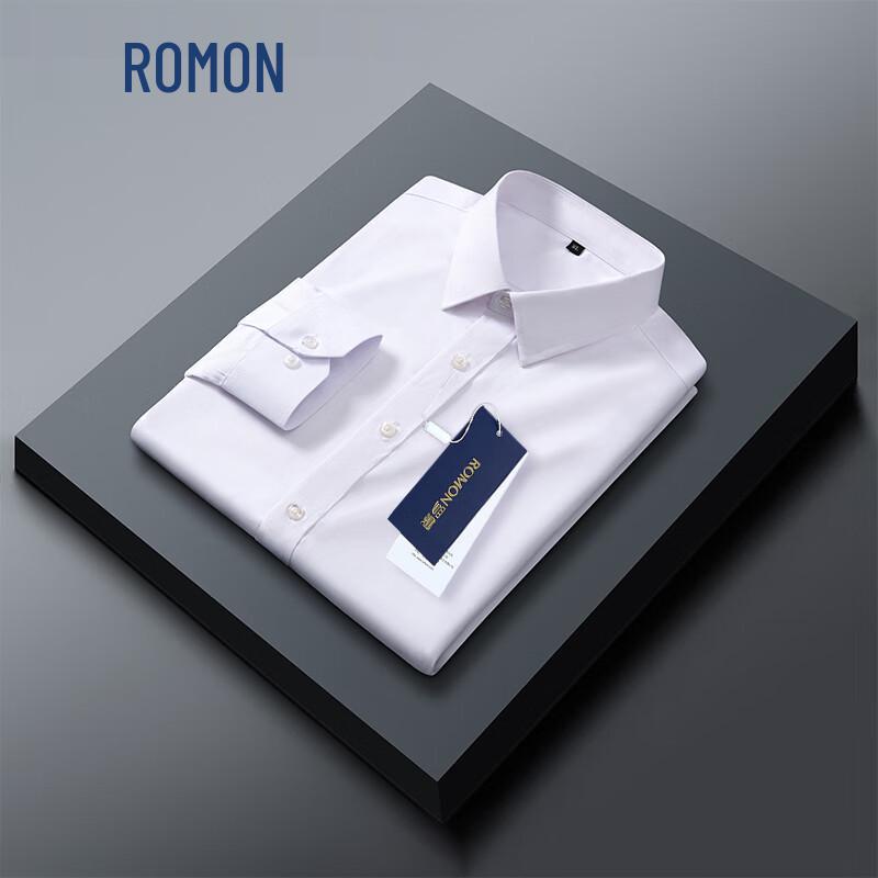 ROMON Мужская рубашка с длинным рукавом, однотонная, в стиле business casual