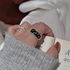 925 Sterling Silver Rings for Women Couple Minimalist Black Star Ring Fine CZ Jewelry Birthday Gift Prevent Allergy