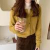 Autumn and Winter Long Sleeve O-neck Sweater Coat Korean Solid Button Short Knitted Cardigan Casual Loose Sweater Jacket 29384