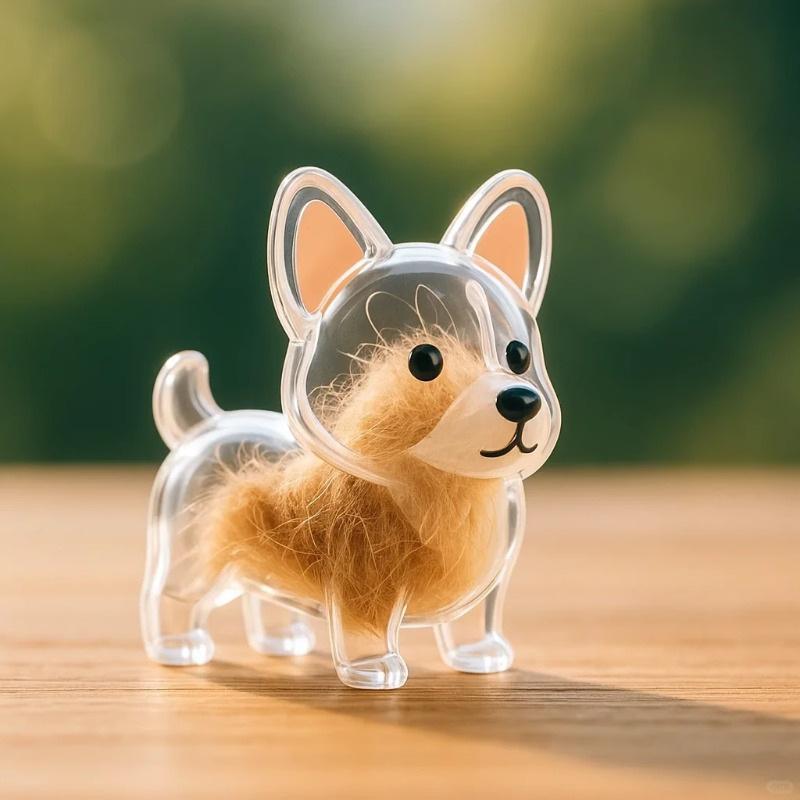 Cute Puppy Clear Hair Storage Box - Animal Fur Ball Keepsake Hanging Ornament, Decorative Dustproof Display Case Gift
