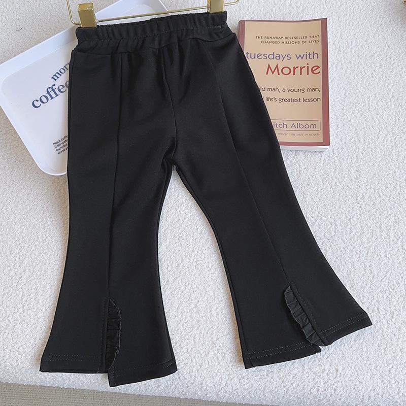 Girls' Elastic Flared Cropped Pants - Korean Style, Spring & Autumn Collection (Model TC227)