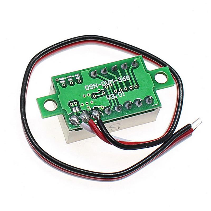 Latest 2PCS DC 0-100V LED Digital Voltmeter 0.36" Red Green Blue Voltage Detector For Car 12V Mobile Power
