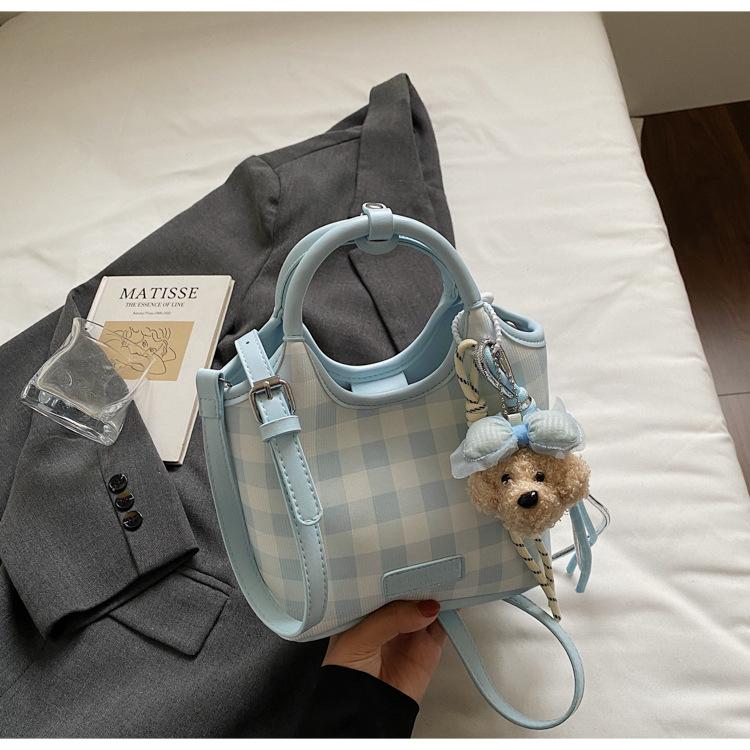 2025 Новая Мода Универсальная Сумка Через Плечо Кроссбоди Премиум Подмышечная Темперамент Клетчатая Сумка Ведро