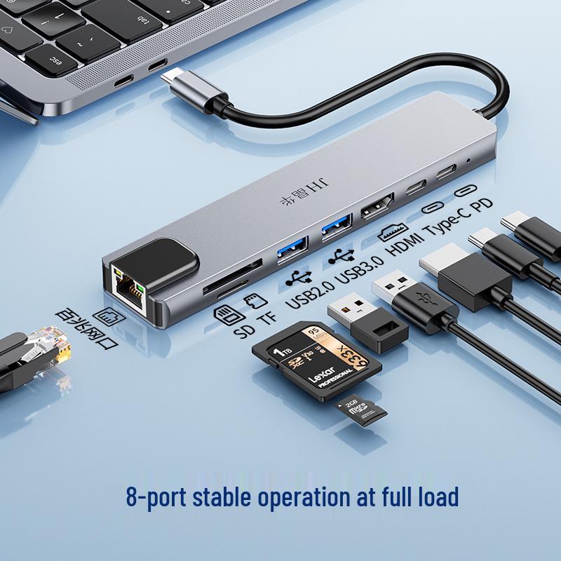 USB-док-станция: 8-в-1 HDMI, Ethernet, Многопортовый концентратор-адаптер