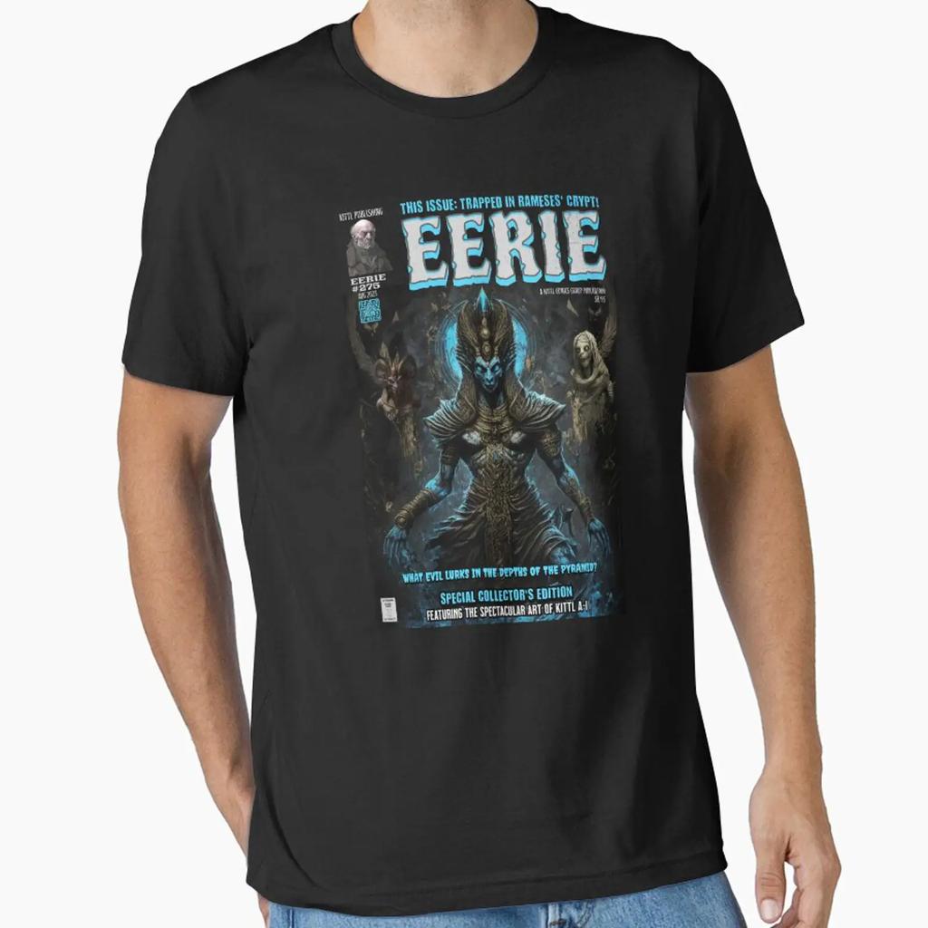 Eerie Magazine Essential T Shirt Vintage Slightly Graphic Fashion Top For Everyday Wear Unisex Stylish Soft Stretched