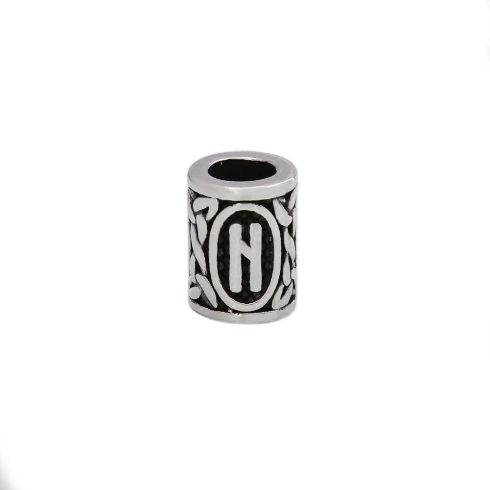 Retro Viking Rune Stainless Steel Beads - Non-Fading Titanium Accessory