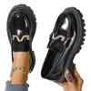 Fashion Shoes for Women Spring New Loafers Ladies Thick Sole Slip On Flats Leather Platform Casual Buckle Shoes Female Zapatos De Mujer