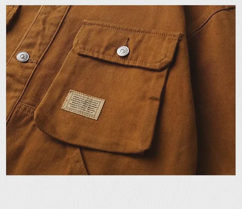 Мужская ретро-куртка из трехмерного денима в японском стиле — свободный крой, модная, универсальная рабочая одежда