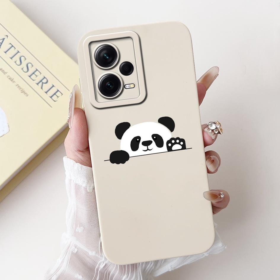Для Xiaomi Poco X5 5G Чехол-крышка Милый Панда Жидкий Силикон Мягкая Задняя Крышка Для Poco X5 Pro Чехол для Телефона Coque PocoX5 X5Pro Capa