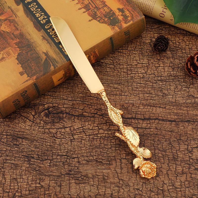 Креативный европейский набор инструментов для выпечки десертов, ножей для торта, пиццы, лопаток, набор из двух предметов с розовой ручкой