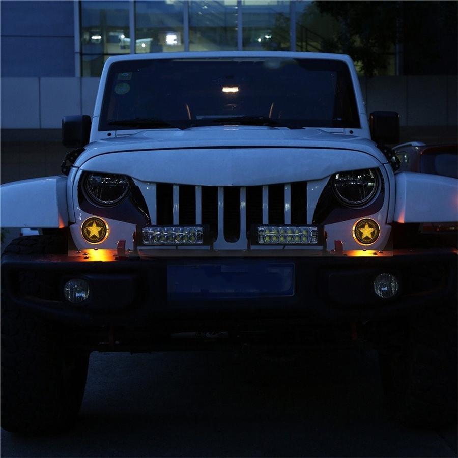 2 шт. Желтый светодиодный указатель поворота в стиле Five Star для Jeep Wrangler JK 2007-18