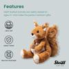 Steiff Phil Squirrel Teddy Bear, Soft Cuddly Friends, Fluffy Squirrel Plush Toy, Gift, Present