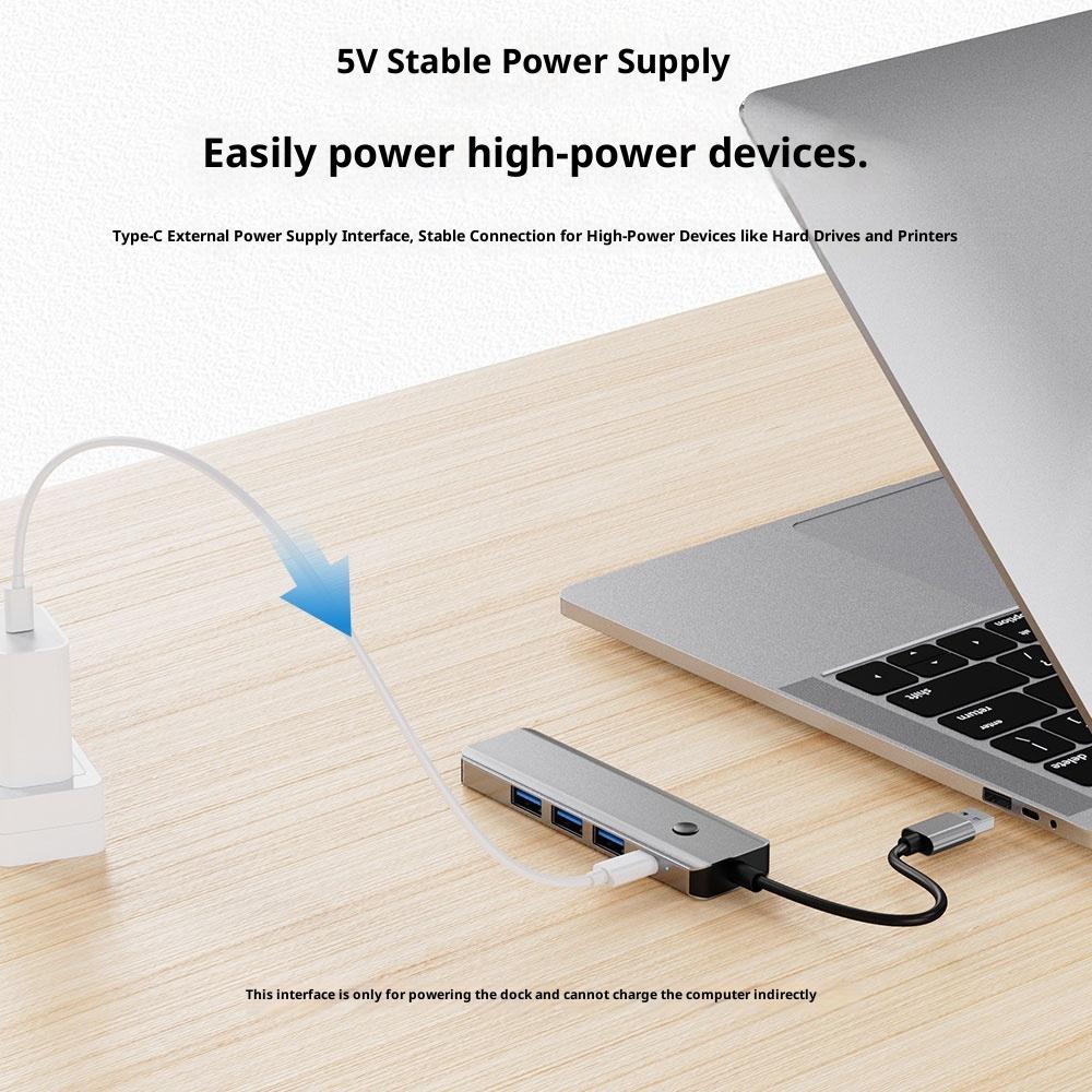 BYL-2526 USB-C 5 Port Hub 5 in 1 USB 3.0 to HDMI Video Adapter Cable for Laptop/TV/DVD Player/Projector