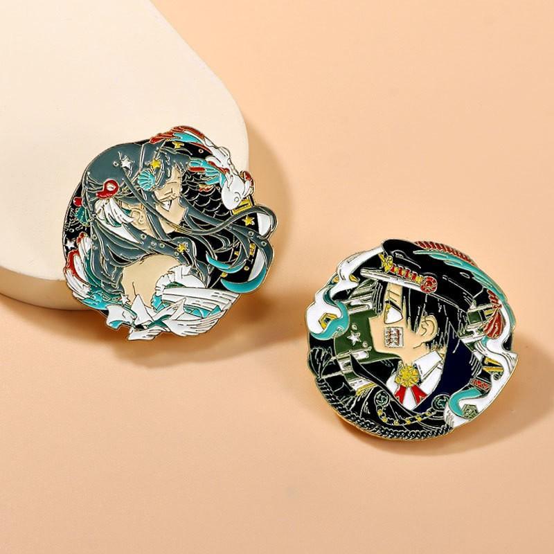 Ground bound teenager Hua Zijun peripheral brooch Ningning cute cartoon characters clothes decorations baking paint