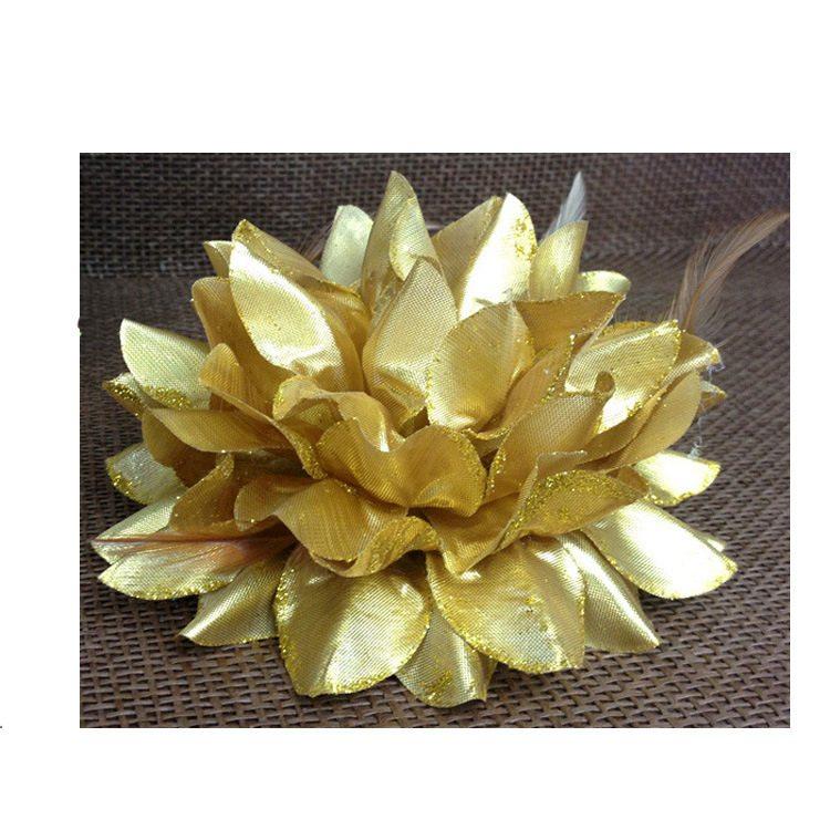 Fascinator Corsage 1X Flower Feather Brooch Wedding Ball Head Hair Clip