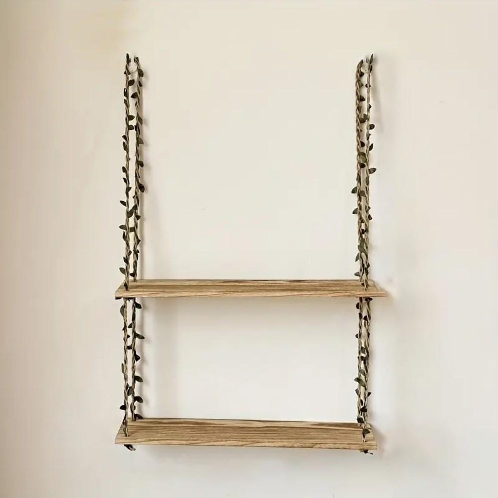 2/3 Layers Hanging Shelves Woven Hanger Wall Rack New Wall Shelves  Bedroom Decor