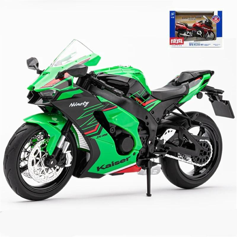 1/12 Kawasaki Ninja ZX-10R Heavy Locomoti Alloy Motorcycle Model Cross-country Racing Motorcycle Model Sound Light Kids Toy Gift