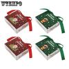 WTEMPO Рождественские подарочные упаковочные коробки Рождественские бумажные коробки в стиле выдвижного ящика Праздничные сувенирные подарочные коробки Креативные печатные коробки для самостоятельной сборки с лентой-бантом